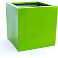 Elegant Einrichten Pflanzkübel Fiberglas Quadratisch 48x48x48cm Hochglanz-Avocado-Grün