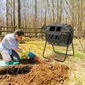 160L Trommel-Komposttonne Kompostbehälter Garten-Komposttonne Interne Belüftung