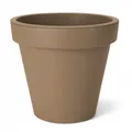 Spetebo Kunststoff Pflanzkübel L rund Ø 48 cm - Mokka - Blumenkübel groß für Außen und Innen - Garten Pflanztopf Blumentopf Pflanzgefäß Übertopf