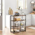 Küchenregal Standregal mit 2 Metallkärben Bäckerregal Mikrowellenregal KKS96X