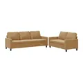vidaXL Sofa 2-tlg. Sofagarnitur mit Kissen Braun Samt, 1 Teile