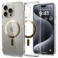 Spigen für iPhone 15 Pro Ultra Hybrid MagFit Hülle [Anti-Yellowing] Case Handyhülle Transparent Dünn Slim Kompatibel mit MagSafe -Gold