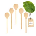 5x HOFMEISTER® Holz-Kochlöffel, 20 cm, Naturprodukt: handgefertigt, plastikfrei, Keine Kratzer im Topf, unbehandelt, hitzebeständig, antibakterieller Rührlöffel aus Buche, rund