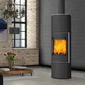 Fireplace Perondi Kaminofen RLU Stahl Schwarz | Topplatte Glas - Schwarz