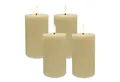 relaxdays LED-Kerze 4er Set 13 cm, Beige