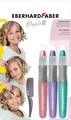 Eberhard Faber 579202 - Haarkreide für Kinder, 3 Pastell Farben, mit Haarkamm, l