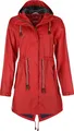 FRIESEN Friesennerz Damen Regenjacke "Oh! Nass'is!" II mit Innenfutter - Regenmantel Outdoorjacke Regenparka wasserdicht modisch tailliert in Rot Größe 52/54
