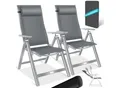 KESSER® Gartenstuhl Hochlehner mit Armlehnen Aluminium Klappstuhl inkl. Kopfkissen Campingstuhl 7-Fach Verstellbar Rückenlehne Atmungsaktiv & Wetterfest Klappbar & Anti-Rutsch