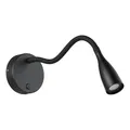 EGLO LED Wandlampe Olivandino 1, Schwanenhals Leselampe Wandmontage, Bettlampe Wand mit Schalter und USB Ladefunktion, Wandleuchte Schlafzimmer, Metall und Kunststoff in Schwarz, warmweiß