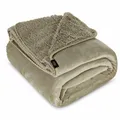 Doppelseitige Decke beige 70 cm x 160 cm Kuscheldecke Wohndecke Tagesdecke Deko