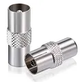 Bingfu TV Antennenadapter, Koax-Stecker auf Koax-Stecker/Koax-Kupplung Adapter 2 Stück für Antenne, TV, Satellit und Koaxialkabel