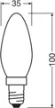 OSR LED Filament Kerze E14 1W 136lm 2.700K matt
