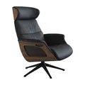 Relaxsessel FLEXLUX "Clement Rücken u. Kopfverstellung, ergonomisch, Airchannels", schwarz (deep balck), Sessel, Echtleder, Kopfstützenverstellung, B/H/T: 83cm x 65cm x 125cm