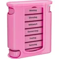 WELLGRO Tablettenbox 7 Tage 4 Fächer – Pillenbox & Medikamentenbox mit Tagesaufteilung, große Pillendose als Tabletten Organizer für Zuhause &...