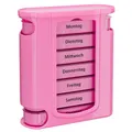 WELLGRO Tablettenbox für 7 Tage - Mit 4 Fächern pro Tag, Pillendose aus BPA-freiem Kunststoff (Rosa)