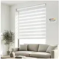Doppelrollo Premium Doppelrollo / Duo Rollo, 160 x 230 cm, weiß, Victoria M., blickdicht, ohne Bohren, freihängend, verschraubt, Lichtdurchlässig und verdunkelnd mit Kettenzug Wand- o. Deckenmontage weiß 160 cm x 230 cm