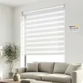 Victoria M. Doppelrollo für Fenster & Türen Duo-Rollo Lichtdurchlässig & Verdunkelnd mit Kettenzug Wand- o. Deckenmontage, 160 x 230cm, Weiss