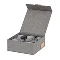 LOVE IT STORE IT Premium Aufbewahrungsbox für Uhren - Uhrenbox aus Leinen, innen Samt - Wände verstärkt - Für 6 Uhren - Hellgrau - 16,5x16,5x7 cm