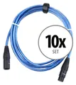 10x Set 2,5m XLR Mikrofonkabel mit hochwertigem Stecker und Schirmung in blau