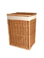 MyBer® Wäschekorb Weidenkorb Wäschebehälter Handtücherkorb Bad Korb aus Weide (Set, 2 St., Wäschebox mit beige Stoffeinlage), braun Breite Oben 48cm Unten 42cm H 56cm T37cm K4-212-SWB