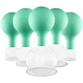 Pulox Schröpfgläser Set aus Echtglas - 5x Schröpfglas mit Saugball in Grün