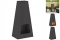Feuerschale Feuerstelle Schwarz 50x35x100 Cm Stahl
