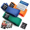 NEOLYMP Kurze Fitnessbänder Stoff mit Fitness Traningsprogramm E-Book - waschbare Resistance Bands, Widerstandsbänder, Gymnastikband, Fitnessband, Trainingsbänder, Klimmzugbänder (3er Set)