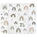 Rotho Babydesign Wickelauflage Breit (85 x 72 cm) - wickelauflage - wickeltischauflage - abwaschbar - wickelmatte - wasserdicht - Motiv Boho Rainbow