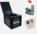 BOXIO-TOILET Plus Trockentrenntoilette, schwarz, inkl. Zubehör