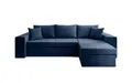 Luxusbetten24 Schlafsofa Designer Sofa Denver, mit Stauraum und Schlaffunktion, Blau