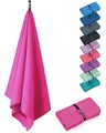 Fit-Flip Microfaser Handtücher - kompakt und leicht – für Reisen, Sport und Strand - Mikrofaser Handtuch schnelltrocknend – als Sauna und Badetuch groß (1x 80x40cm, Deep Pink)