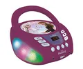 Lexibook, Die Eiskönigin, Bluetooth-CD-Player für Kinder, tragbar, mehrfarbige Lichteffekte, Mikrofon, Aux-in-Buchse, AC- oder batteriebetrieben, Mädchen, Jungen, Lila, RCD109FZ
