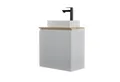 Planetmöbel Waschtisch Waschtisch 55 cm weiß matt (Badmöbel-Set für Gäste WC & Bad, moderner Waschtischunterschrank mit Waschbecken), Soft-Close und wählbare Waschtischplatte