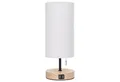 Aigostar Schreibtischlampe mit 2 USB-Ladeanschlüssen, E27 Tischlampe mit Zugschalter,Holzsockel