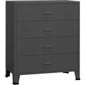 vidaXL Industrial Kommode mit Schubladen Anthrazit 78x40x93 cm Metall