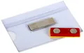 Europel Namensschilder mit Magnet, 24 Stück – 90x55 mm, Namensschild ohne Nadel, Magnetische Namensschilder für Kleidung, Transparent, Hart-PVC Ausweishalter mit Blanko-Einsteckkarten, 121268