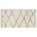 benuta Nest Badematte, Creme, Textil, Grafikmuster, Rechteckig, 50x80 cm, Handmade in India, Badtextilien, Badematten