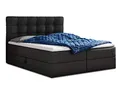 Sofnet Boxspringbett Best mit 2 Bettkästen, Doppelbett mit Bonell-Matratze und Topper, Polsterbett, Bett, Bettgestell, Stilvoll, Schlafzimmer (Schwarz (Inari 100), 160 x 200 cm)