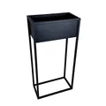 FORVEGA Modern Stella Blumenbeet, h80 x 40 x 21, Außen Schwarz, Poliertes Metall, Ganzes geschWeißt, Industrieller Loft-Stil, Langlebig, Beschädigungsbeständig, Pulverbeschichtet