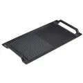 Arebos Grillplatte für Induktion | 43,6 x 22,9 cm Bratplatte | Gusseisen speziell für Induktionskochfelder | mit Antihaft, kratzfester Untergrund | halb-gerippt & halb-glatt