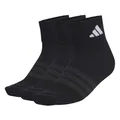 adidas Unisex Cushioned Sportswear Ankle Socks 3 Pair Pack, black/black/white, 40-42