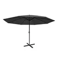 Mendler Sonnenschirm Meran Pro, Gastronomie Marktschirm ohne Volant Ø 5m Polyester/Alu 28kg ohne Ständer - anthrazit
