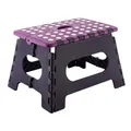 axentia Klapphocker aus Kunststoff, Faltbarer Tritthocker stabil bis 150 kg, kompakter Klapptrit in grau oder lila, Maße: ca. 35 x 27 x 22 cm