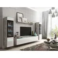 MINIO go for it, Wohnwand "VEVE 2 ", hängend, stehend, 3-Teilig,  Beton/ Weiss Farbe - Grau/Weiß