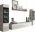 TV-Wandmöbel 180 cm für das Wohnzimmer, 2 Vitrinen und ein Regal