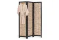 Homestyle4u Paravent Raumteiler Holz Trennwand Schwarz Sichtschutz Indoor faltbar Weide (3-teilig), Trennwand, 3-teilig