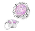 Taffstyle Plug Flesh Plug Ohr Piercing Edelstahl Blume mit Opal, Ohrpiercing Vintage Tribal Ethno Boho Edelstahl Blume Opal Perle Stein