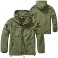 BWuM Windbreaker BWuM Tactical Windbreaker Zipper Fleece + Patch & Flaggen grün L