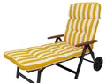 Auflage Rollliege Alicante 2153 gelb-weiß Blockstreifen 200x60x9 cm KETTtex Stegkissen