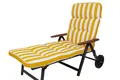Auflage Rollliege Alicante 2153 gelb-weiß Blockstreifen 200x60x9 cm KETTtex Steg